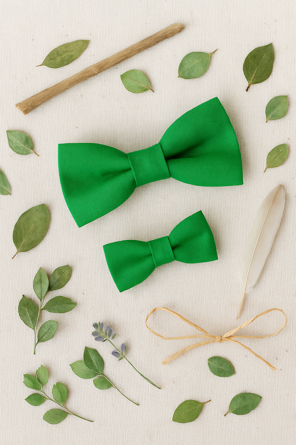 Barrette tissu vert 