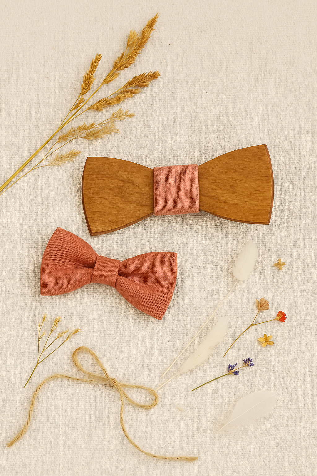 Barrette tissu vieux rose terracotta