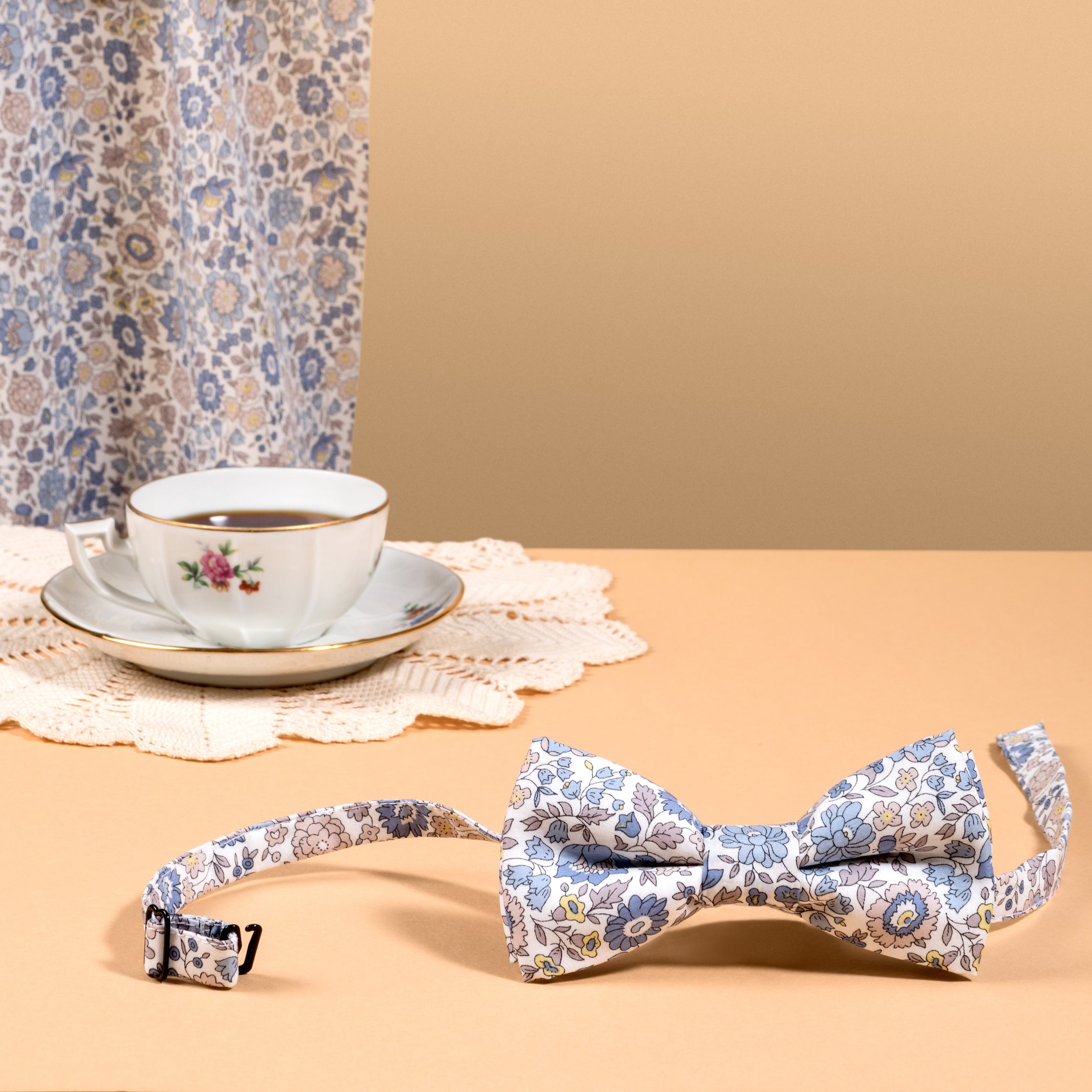 Noeud Papillon Liberty gris bleu - Tea Time 3