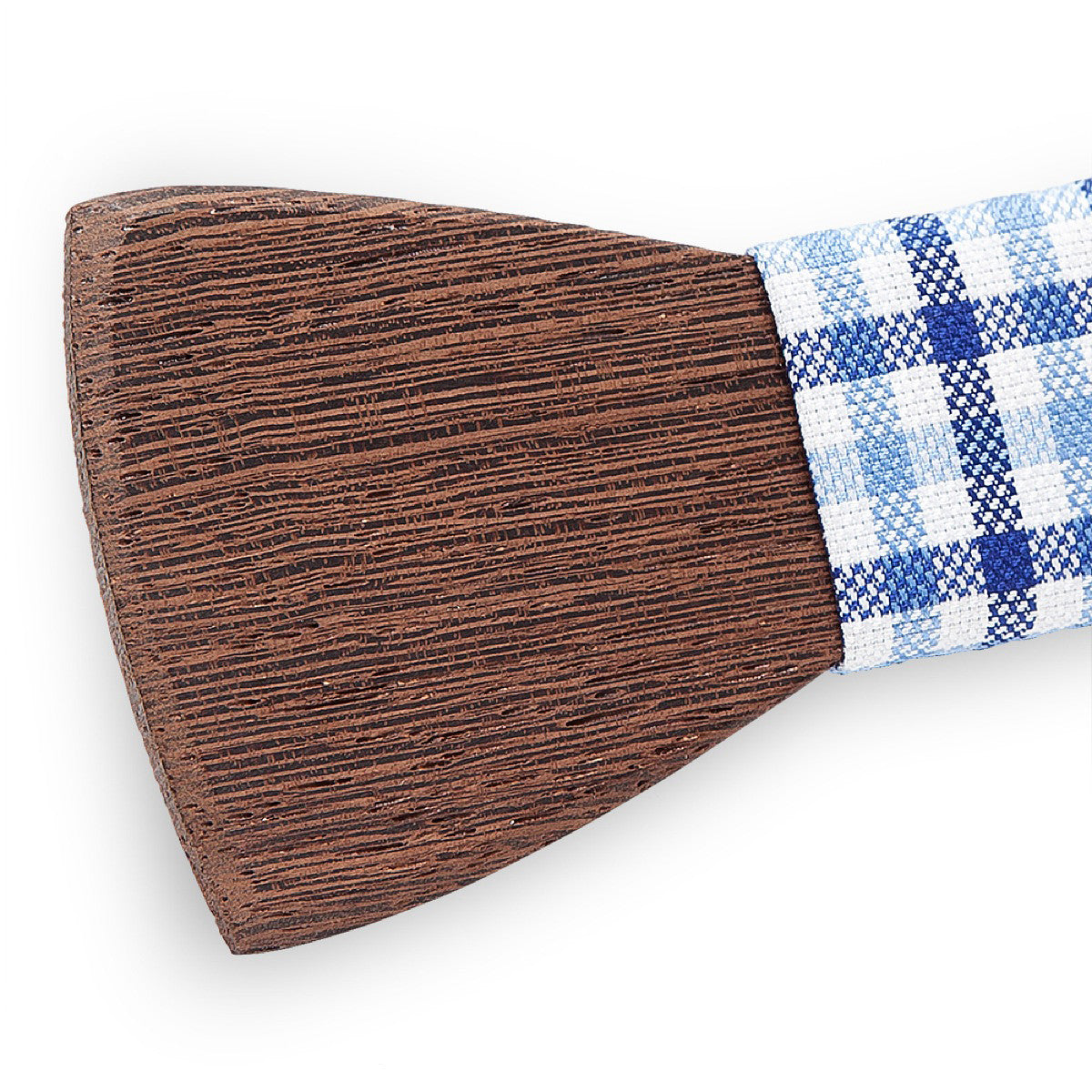 Noeud Papillon en Bois - Tissu Bleu - L'Architecte 2
